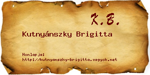 Kutnyánszky Brigitta névjegykártya