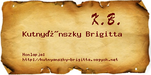 Kutnyánszky Brigitta névjegykártya